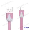 Micro USB Data кабел - бяло и розово