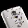 Луксозен твърд гръб / капак / 3D с камъни за Samsung G900 Galaxy S5 - прозрачен / ваза с цветни камъни