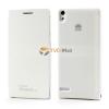 Кожен калъф Flip Cover тип тефтер за Huawei Ascend P6 / Huawei P6 - бял