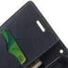 Кожен калъф Flip тефтер Mercury GOOSPERY Fancy Diary със стойка за Sony Xperia M2 - тъмно синьо и зелено