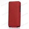 Кожен калъф тип Flip Carbon Fiber за HTC J / Z321E - червен