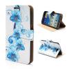 Кожен калъф Flip тефтер със стойка за Samsung Galaxy Note II / 2 N7100 - бял със сини цветя