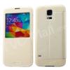 Луксозен кожен калъф Flip Cover S-View със стойка Kalaideng KA Series за Samsung Galaxy S5 G900 - бял