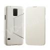 Луксозен кожен калъф Flip Cover със стойка Kalaideng SWIFT Series за Samsung G900 Galaxy S5 / Samsung S5 - бял