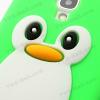Силиконов предпазен калъф / гръб / TPU 3D за Samsung Galaxy S4 S IV SIV i9500 i9505 - Penguin / зелен
