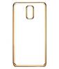Луксозен силиконов калъф / гръб / TPU за Samsung Galaxy J7 2017 J730 - прозрачен / златен кант