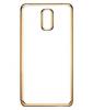 Луксозен силиконов калъф / гръб / TPU за Samsung Galaxy J7 2017 J730 - прозрачен / златен кант