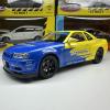 Метална кола с отварящи се врати, светлини и звуци Nissan Skyline GT-R 1:24