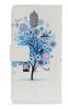 Луксозен кожен калъф Flip тефтер със стойка за Nokia 3.1 2018 - бял / абстрактно дърво