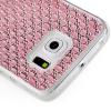 Силиконов калъф / гръб / TPU за Samsung Galaxy S6 Edge G925 - розов с камъни