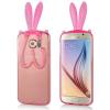 Силиконов калъф / гръб / TPU 3D Rabbit за Samsung Galaxy S6 Edge G925 - розов