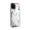 Луксозен твърд гръб 3D Winter Water Case за Huawei P Smart Z / Y9 Prime 2019 - прозрачен / течен гръб с бял брокат / Reindeers