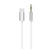 Аудио преходник 3.5mm към Type-C / Audio adapter 3.5mm to Type-C - бял със сребристо