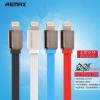 USB кабел REMAX за Apple iPhone 5 / iPhone 5S / iPhone 6 / iPhone 6 plus / iPod Touch 5 / iPhone 5C / iPod Nano 7 - бял / плосък