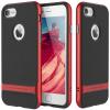 Луксозен силиконов калъф / гръб / Rock Royce Series за Apple iPhone 7 Plus / iPhone 8 Plus - черен със червен кант