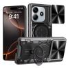Удароустойчив гръб TPU кейс Slide Camera Case Magnetic Finger Ring Car Holder за Xiaomi Redmi Note 14 5G - черен