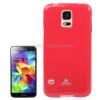 Луксозен силиконов гръб / калъф / TPU за Samsung Galaxy S5 G900 - JELLY CASE Mercury / тъмно розов с брокат
