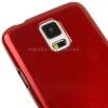Луксозен силиконов гръб / калъф / TPU за Samsung Galaxy S5 G900 - JELLY CASE Mercury / червен с брокат