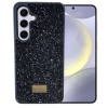 Луксозен твърд гръб Swarovski за Samsung Galaxy S25 - черен / камъни