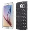 Твърд гръб / капак / с камъни за Samsung Galaxy S6 G920 - черен с метален кант