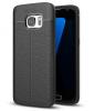 Луксозен силиконов калъф / гръб / TPU за Samsung Galaxy S7 G930 - черен / имитиращ кожа