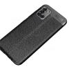 Луксозен силиконов калъф / гръб / TPU Auto Focus за Samsung Galaxy A31 - черен / имитиращ кожа