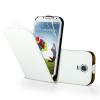 Кожен калъф Flip тефтер за Samsung Galaxy S4 IV I9500 I9505 - бял