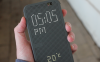 Луксозен калъф със силиконов капак / Dot View case за HTC One M8 - черен