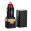 Mини USB зарядно за кола / Mini USB Car Charger Sex And The City 12V-24V / 5V-2.1A - черно / червило