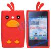 Силиконов гръб / калъф / TPU 3D за LG Optimus L3 / Е400 - Angry Bird / червен