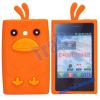 Силиконов гръб / калъф / TPU 3D за LG Optimus L3 / Е400 - Angry Bird / оранжев