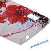 Силиконов калъф / гръб / TPU за LG Optimus L5 E610 - бял с червени цветя