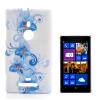 Силиконов калъф / гръб / TPU за Nokia Lumia 925 - сини цветя