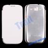 Оригинален кожен калъф тефтер за Samsung Galaxy S3 S III SIII I9300 - бял с метален гръб