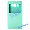 Луксозен калъф Wow Bumper S-View за Samsung Galaxy E7 / Samsung E7 - Mercury Goospery / зелен