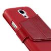 Кожен калъф Flip тефтер със стойка за Samsung Galaxy S4 mini i9190 / i9192 / i9195 - червен