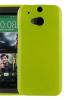 Силиконов калъф / гръб / TPU за HTC One M8 - зелен / гланц