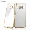 Твърд гръб / капак / G-Case Shiny Series за Samsung Galaxy S6 G920 - прозрачен със златен кант