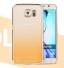 Луксозен твърд гръб / капак / TOTU DESING за Samsung Galaxy S6 Edge G925 - кафяв със златен кант