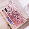 Луксозен твърд гръб 3D Water Case за Huawei Y6 2019 / Honor 8A - прозрачен / течен гръб с брокат / розов