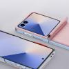 Оригинален кожен калъф Dux Ducis Bril Case за Samsung Galaxy Z Flip 7 - розов