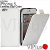 Кожен калъф тип Flip тефтер а Apple iPhone 5 / iPhone 5S / iPhone SE - White / бял /