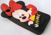 Силиконов калъф / гръб / TPU 3D за Apple iPhone 4 / 4S - Minnie Mouse 3 / черен