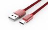 Оригинален USB кабел LDNIO Micro USB Cable LS-60 Type-C за Samsung, LG, HTC, Sony, Lenovo и други - червен / метален