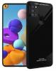 Луксозен стъклен твърд гръб за Samsung Galaxy A21s - черен