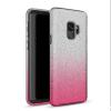 Силиконов калъф / гръб / TPU за Samsung Galaxy A6 2018 A600F - преливащ / сребристо и розово / брокат
