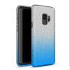 Силиконов калъф / гръб / TPU за Samsung Galaxy A6 2018 A600F - преливащ / сребристо и синьо / брокат