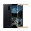 3D full cover Tempered glass Full Glue screen protector Samsung Galaxy A6 Plus 2018 / Извит стъклен скрийн протектор с лепило от вътрешната страна за Samsung Galaxy A6 Plus 2018 - златист