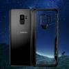 Луксозен твърд гръб със силиконов кант IPAKY за Samsung Galaxy A8 2018 A530F - прозрачен / черен кант