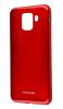 Силиконов калъф / гръб / TPU MOLAN CANO Jelly Case за Samsung Galaxy A8 2018 A530F - червен / брокат